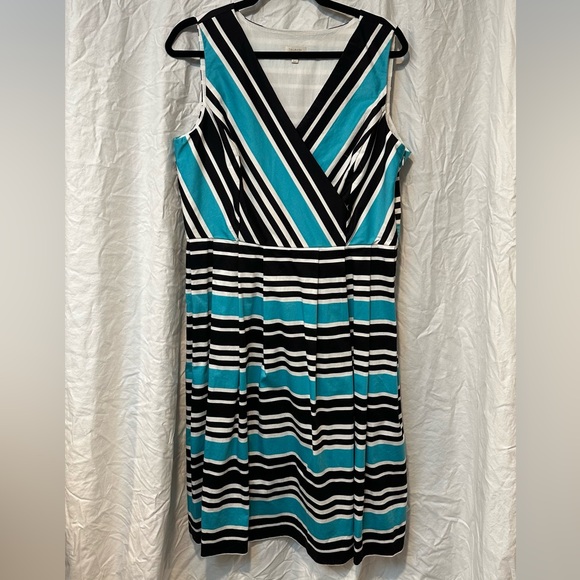 Talbots Dresses & Skirts - Talbots Black, White, and Blue Striped Dress
